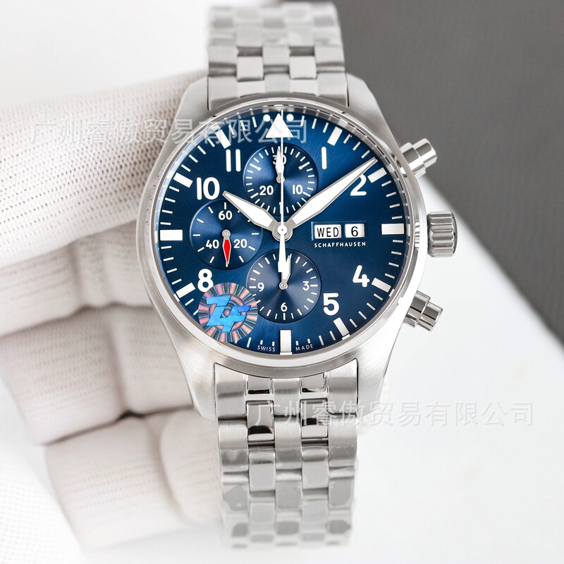 WanJia Pilot Black Diamond Series Fashionable High-Quality Stainless Steel Chronograph Full-Dial Luminous Sports Men's Mechanical Watch