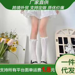 「壊れた天使」の蝶結びバレエ風の薄い靴下の女性の中筒の夏のレースの辺のネットのソックスの山の靴下