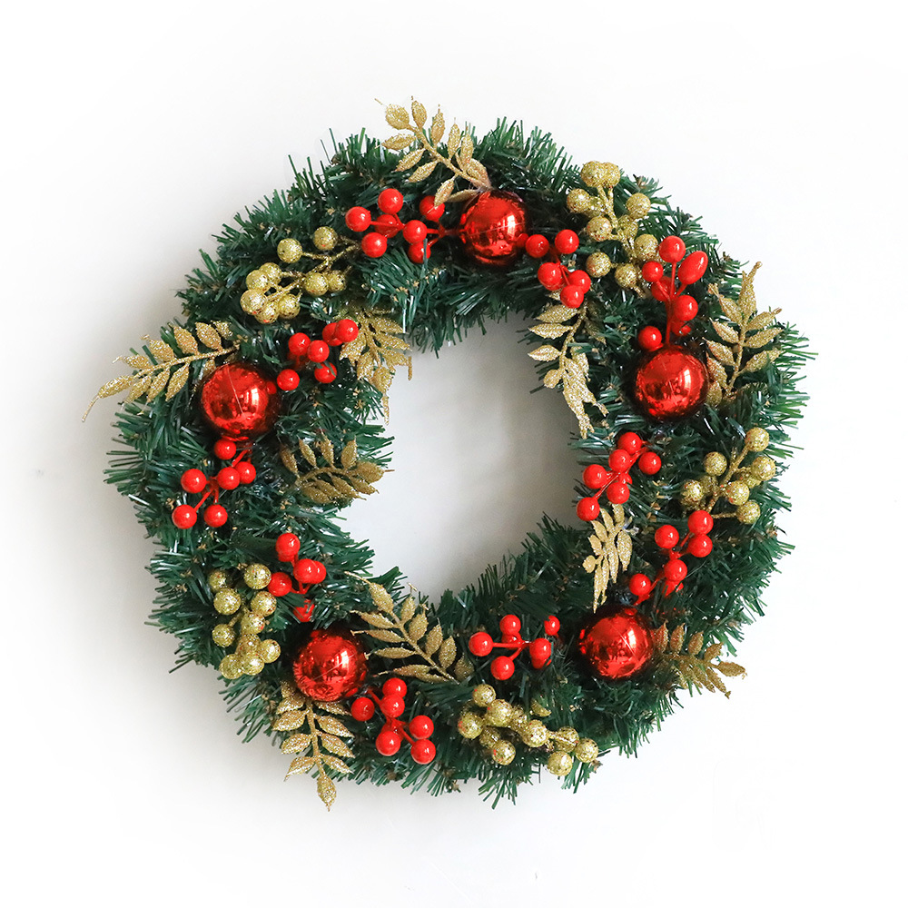 Guirnalda de Navidad 40cm Berry decorativo Garland eucalipto hoja verde planta Garland decoración de la puerta decoración transfronteriza