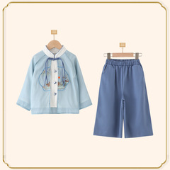 Chinese-style children's Hanfu sets for boys and girls, Tang-style, new Chinese style, retro fashion, two-piece sets for kindergarten children's ancient costume performance costumes