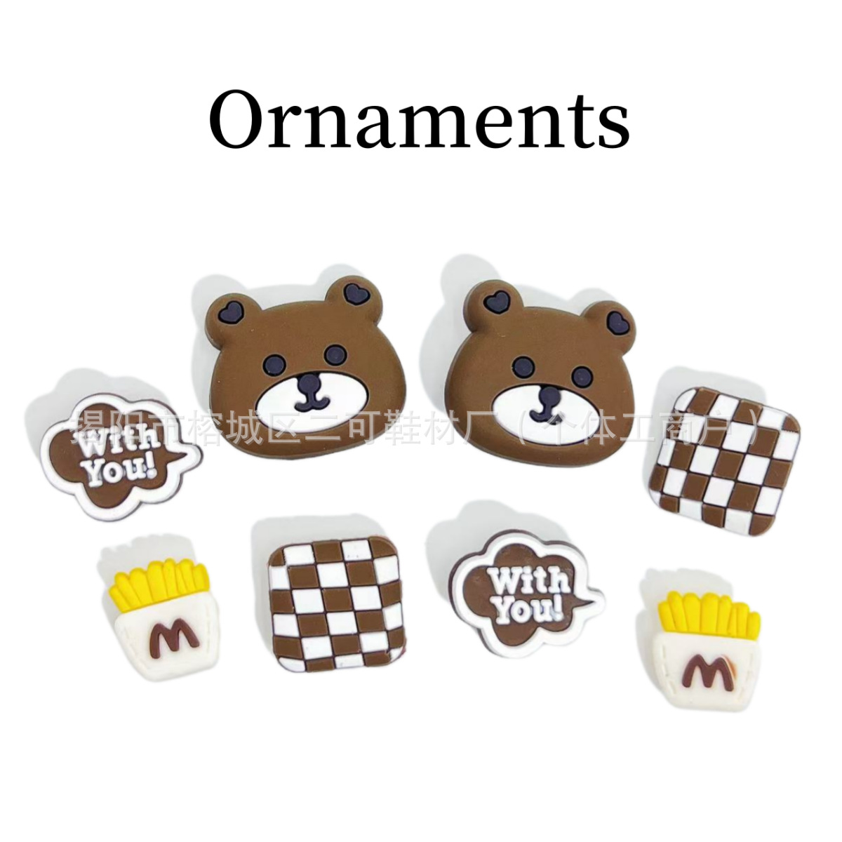 Animación de dibujos animados crema queso niños agujeros zapatos accesorios de flores diy con hebilla desmontable hebilla de zapatos