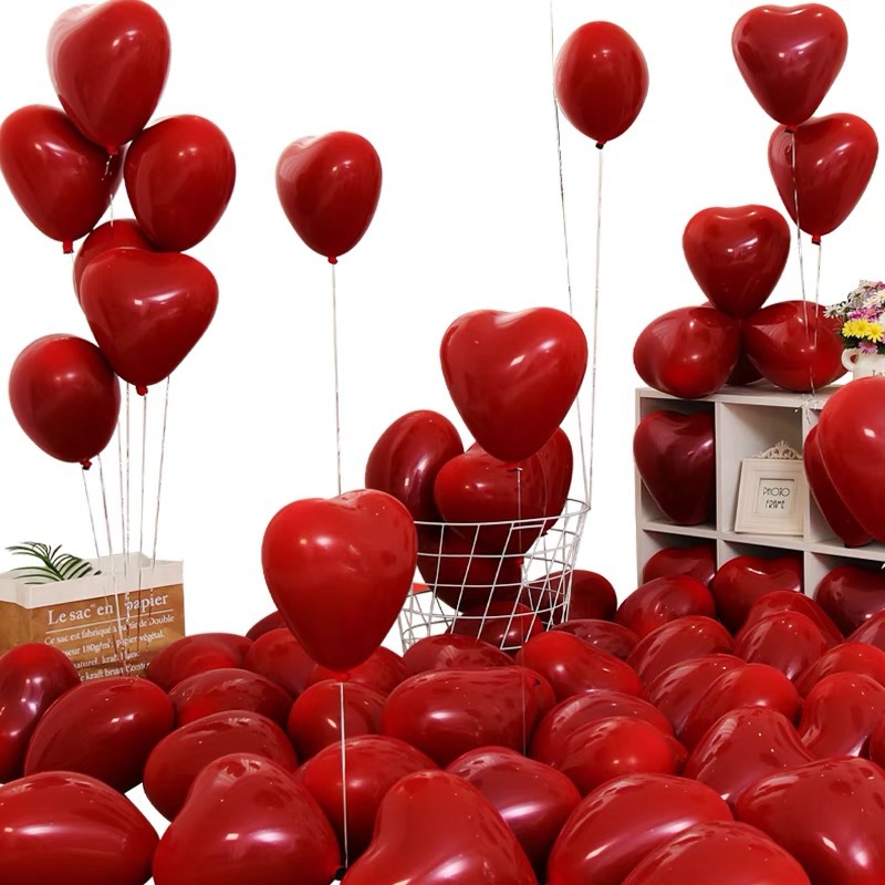 Valentine's Day Simple Style Classic Style Heart Shape Emulsion Birthday Balloons display picture 1