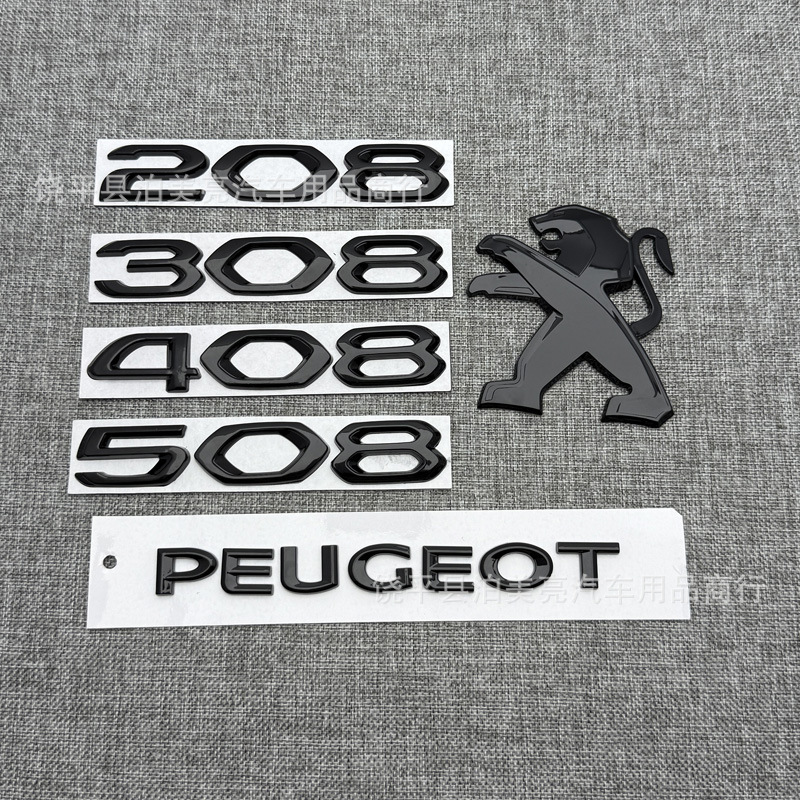 Aplicable Peugeot modificado estándar de cola estándar inglés estándar negro 308 408 307 407 5007 número del maletero