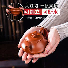 潮汕传统大红袍朱泥壶紫砂壶入门级小号功夫茶具茶壶单壶国潮风