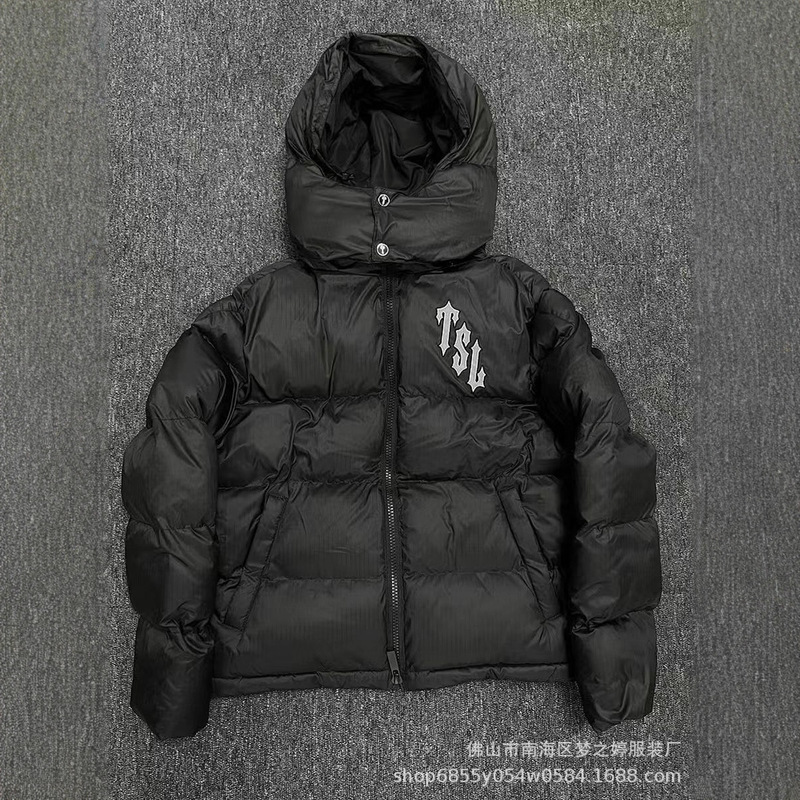 Cross-Border European and American Trapstar Casual Embroidered Hooded Jacket Cotton-Padded Men's Warm Jacket Cotton Coat with a High-End Feel