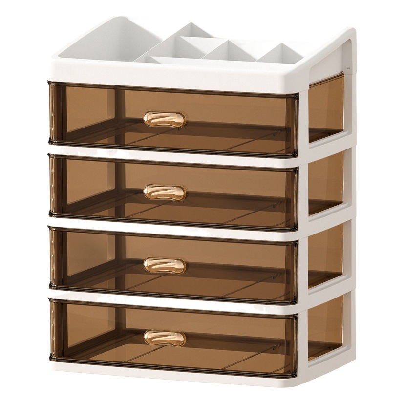 Caja de almacenamiento transparente de escritorio tipo cajón escritorio de oficina ordenar artefactos cosméticos estante caja de armario