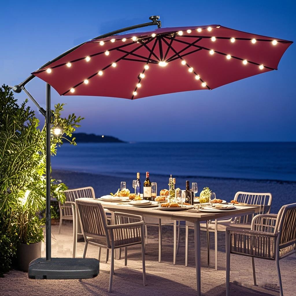 Sombrilla Solar para Exteriores con Luces, para Patio, Jardín, Terraza, Puesto, Hogar, Sombrilla Tipo Banana para Exteriores, Venta al por Mayor image 3