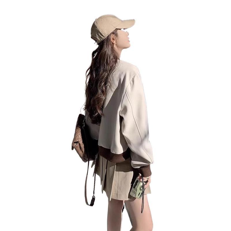 棒球服外套女2025秋新款美式街头时尚休闲小个子短款夹克上衣|undefined