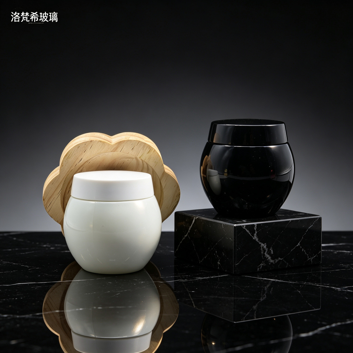 Black bandage cream jar 30/50/100G empty cosmetic bottle, face cream container, skincare glass refill bottle in stock