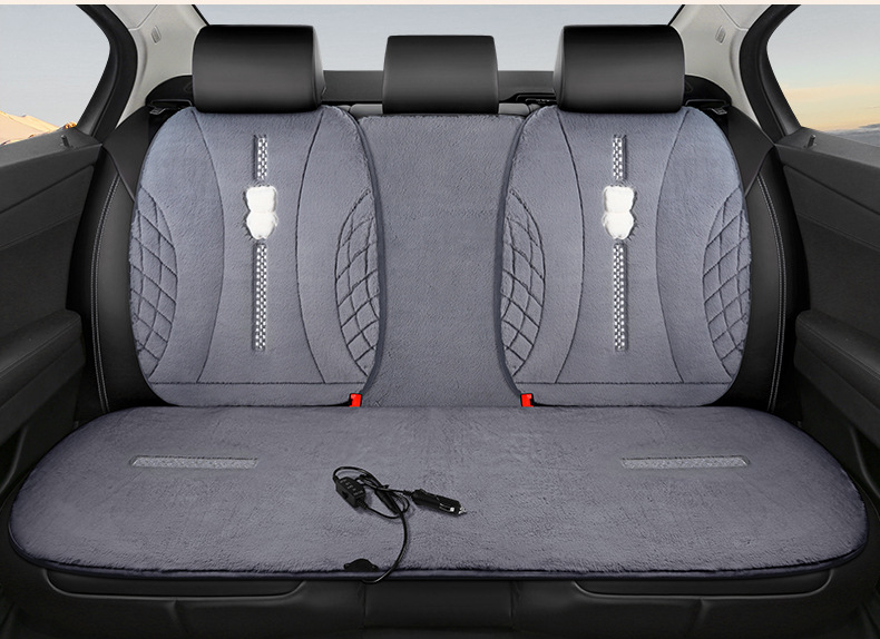 Car winter seat heating cushion single and double car electric heating pad 12V heating warm plush car pad wholesale