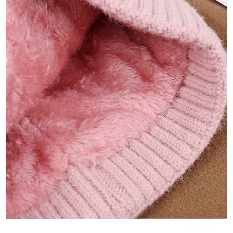 Cappello invernale da uomo e da donna in lana, caldo, spesso, con fodera in pile, alla moda, versatile, all'ingrosso, a pois, in maglia jacquard._voghion.com