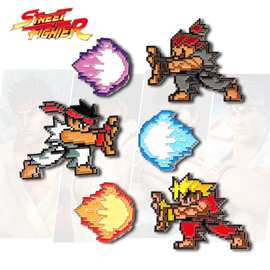 像素街头霸王游戏胸针隆肯豪鬼波动拳创意金属徽章卡通可爱胸章