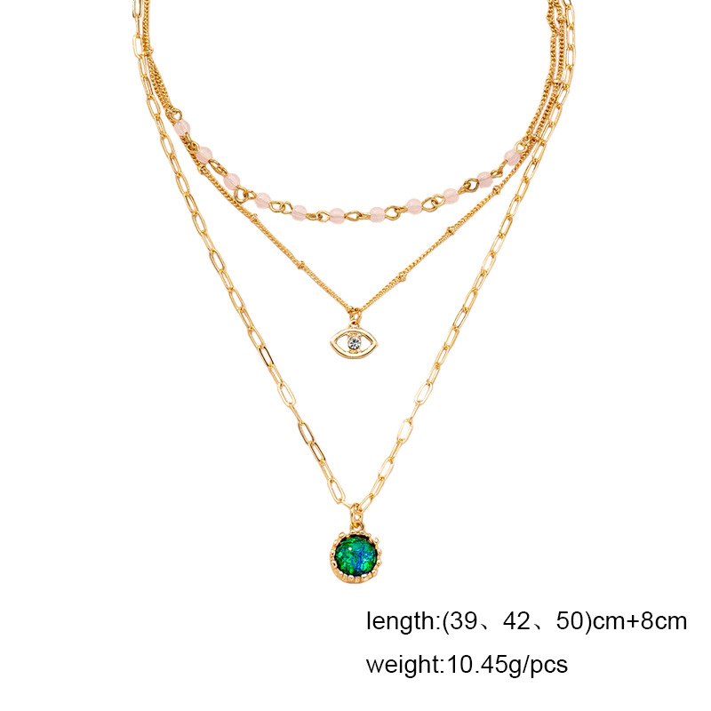 Korean Retro Fashion Emerald Necklace Wholesale Nihaojewelry display picture 1