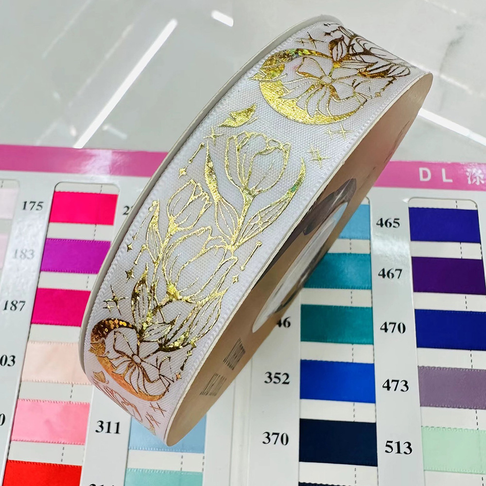 [Shangxin] Lanzamiento de barras de oro de cinta Lolita hecha a mano tulipanes luna arco cinta al por mayor