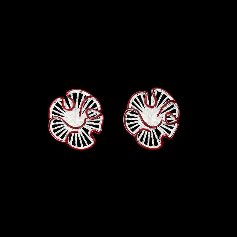 Hollow Carved Fireworks Earrings Texture Design Earrings Japanese and Korean New Earrings Exquisite Fashion High-End Jewelry