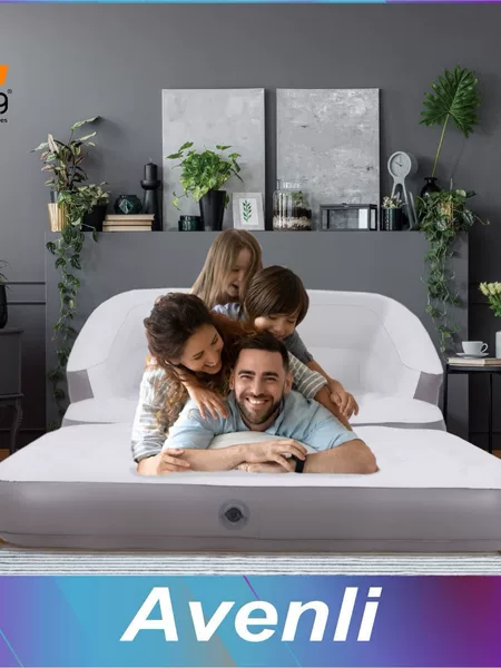 Jilong Inflatable Sofa Bed Can Be Used for Lying Down, Sitting, and Storage, Multifunctional Outdoor Portable Folding Inflatable Sofa