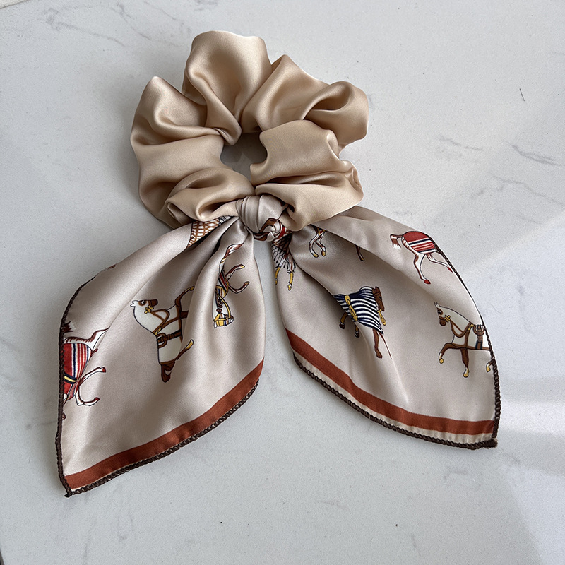 Elegante e versatile, stampa unica, sensazione di alta qualità, tessuto con fiocco, accessorio per coda di cavallo in stile designer_voghion.com
