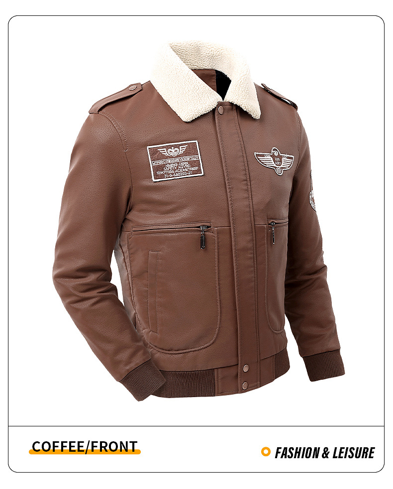 Men's Leather Jacket With Fleece Lining For Winter And Autumn Style_voghion.com