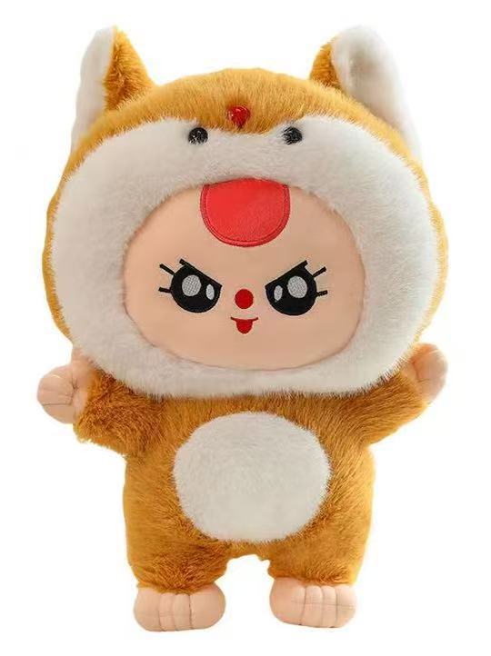 유럽 ​​밍크 여우 아기 세 살