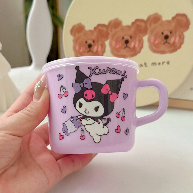 子供用ハンドルウォーターカップ幼稚園飲料水カップステッチ蓋付きマカロン漫画ミルクドリンクカップ|undefined