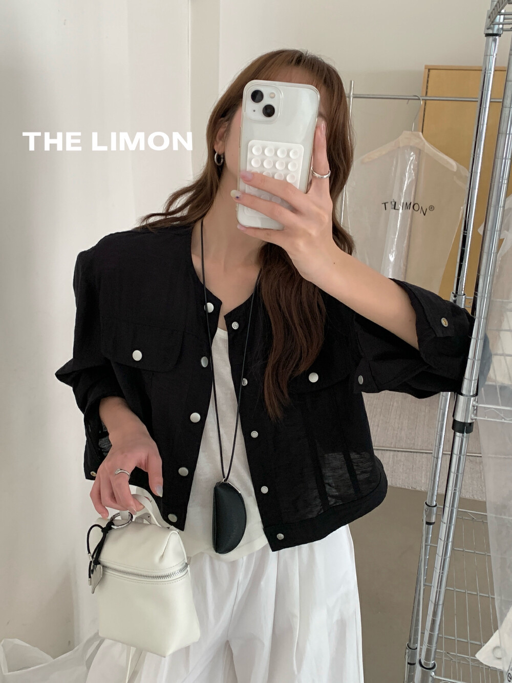 THE LIMON Lemon Green Tea Korean Commuter Ligero y transpirable Acetato Tensi Sunscreen Camisa Abrigo corto para mujer Verano