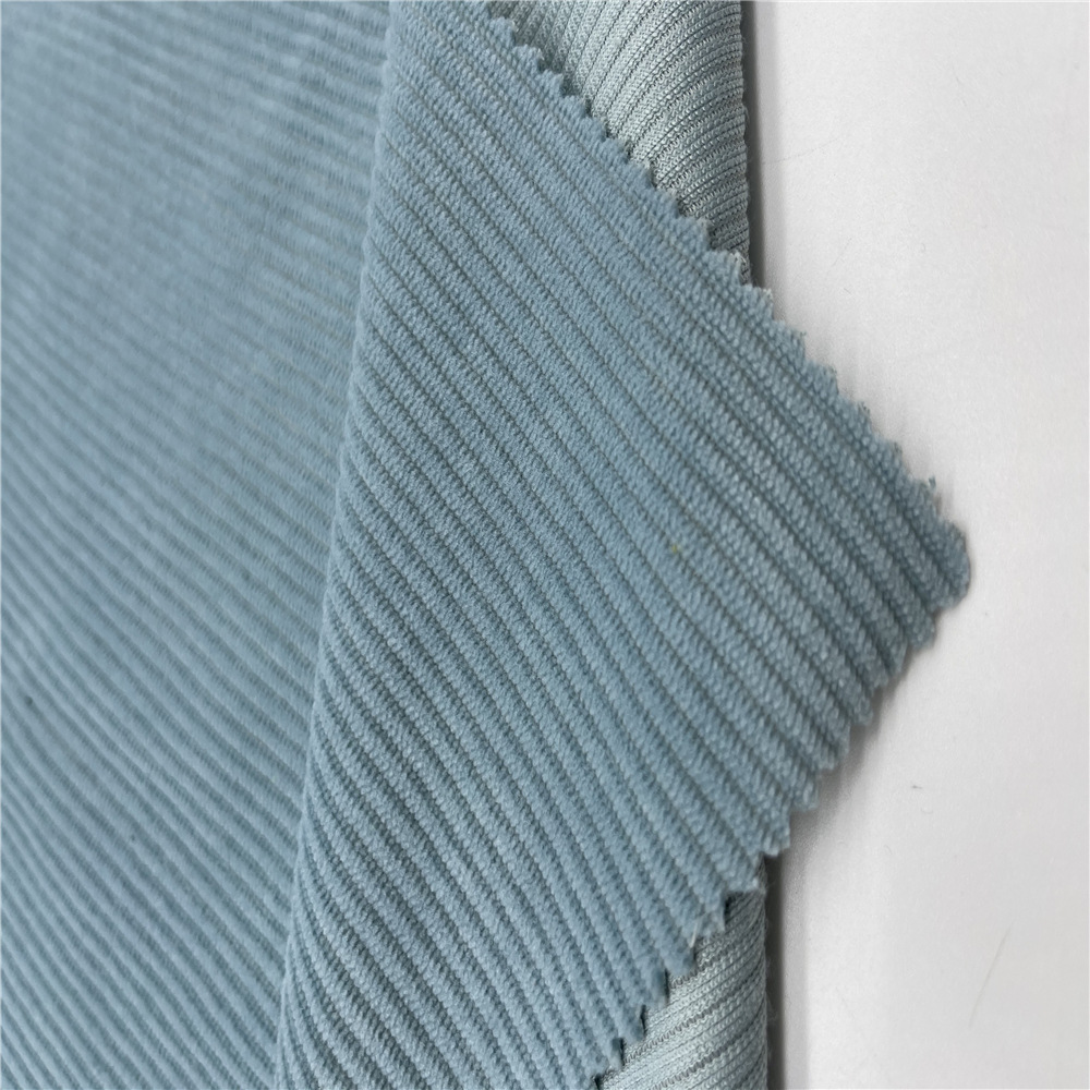 销售出口服装灯芯绒绒布 3D割绒条绒 经编涤纶 6W