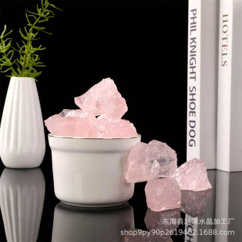 Rose quartz raw stone, aromatherapy diffuser stone, rose quartz, fish tank flower pot decoration crystal gravel manufacturer supply