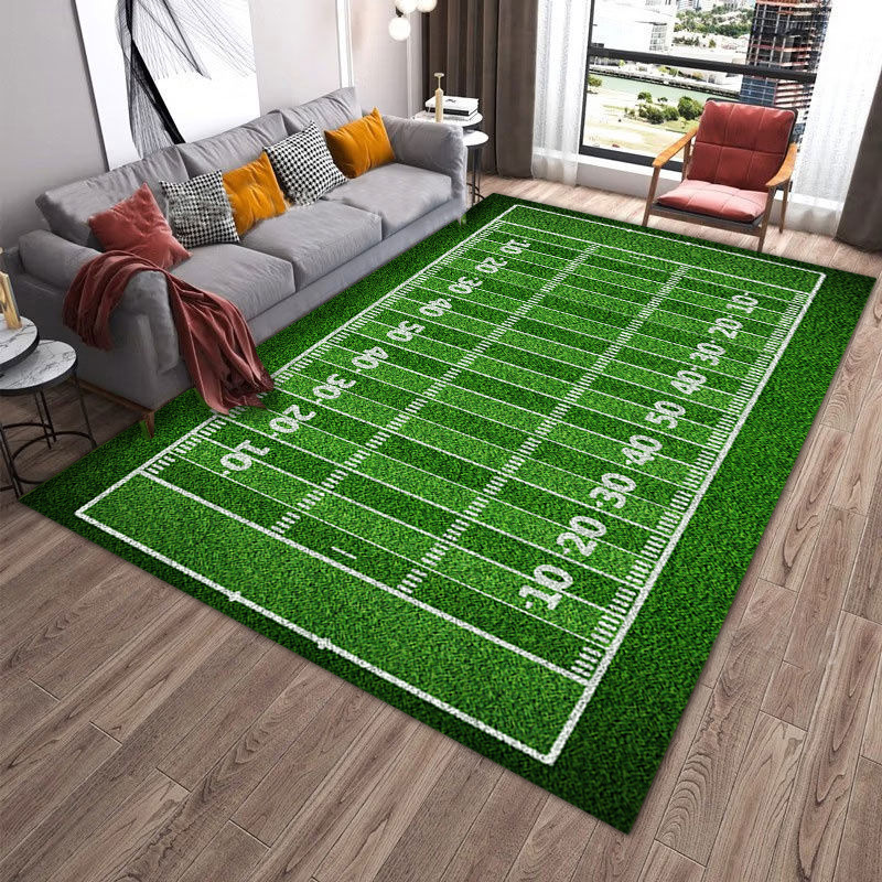 Alfombra de campo de campo de campo verde transfronterizo, alfombra de dormitorio doméstico, sala de estar cubierta, sofá, mesa de té, alfombra resistente a la suciedad y fácil de cuidar