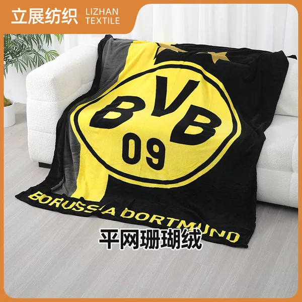 Factory Direct Delivery Flat Mesh Coral Fleece Blanket with Positioning Print, Gift Blanket, Folded Edge Blanket, Comfortable and Soft