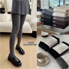 日系小羊绒1600D发热打底裤230克竖螺纹薄绒显瘦外穿压力袜连裤袜