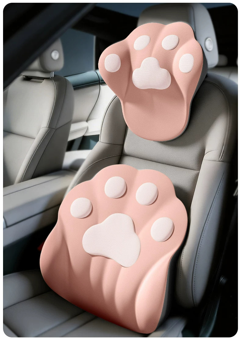 2026 New Car Headrest, In-Car Pillow, Cute Car Neck Pillow for Women, Driving Seat Pillow, Car Lumbar Support