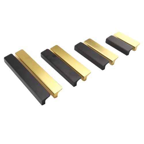 Wholesale Home 7-Character Aluminum Alloy Pull Handle Wardrobe Cabinet Furniture Hardware Knob Black Oxidized