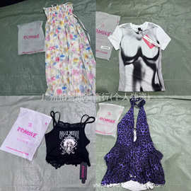 外贸romwe品牌女装夏季辣妹时尚杂款直播服装炫酷风东南亚出口批