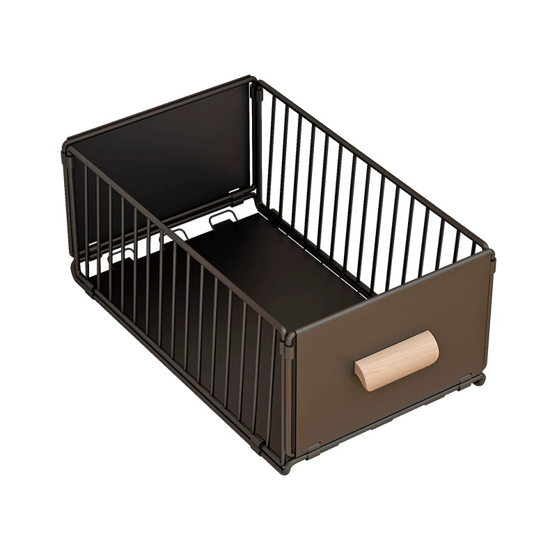 Pull-Out Cabinet Drawer Basket — Kitchen Under-Sink Organizer, 24/30 cm, Black or White