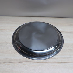 2F加厚不鏽鋼大圓盤圓形淺盤平底盤大號圓托盤商用酒店餐廳多用盤