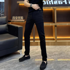 秋季新款轻奢时尚潮流高品质纯色简约百搭复古牛仔裤男直筒长裤