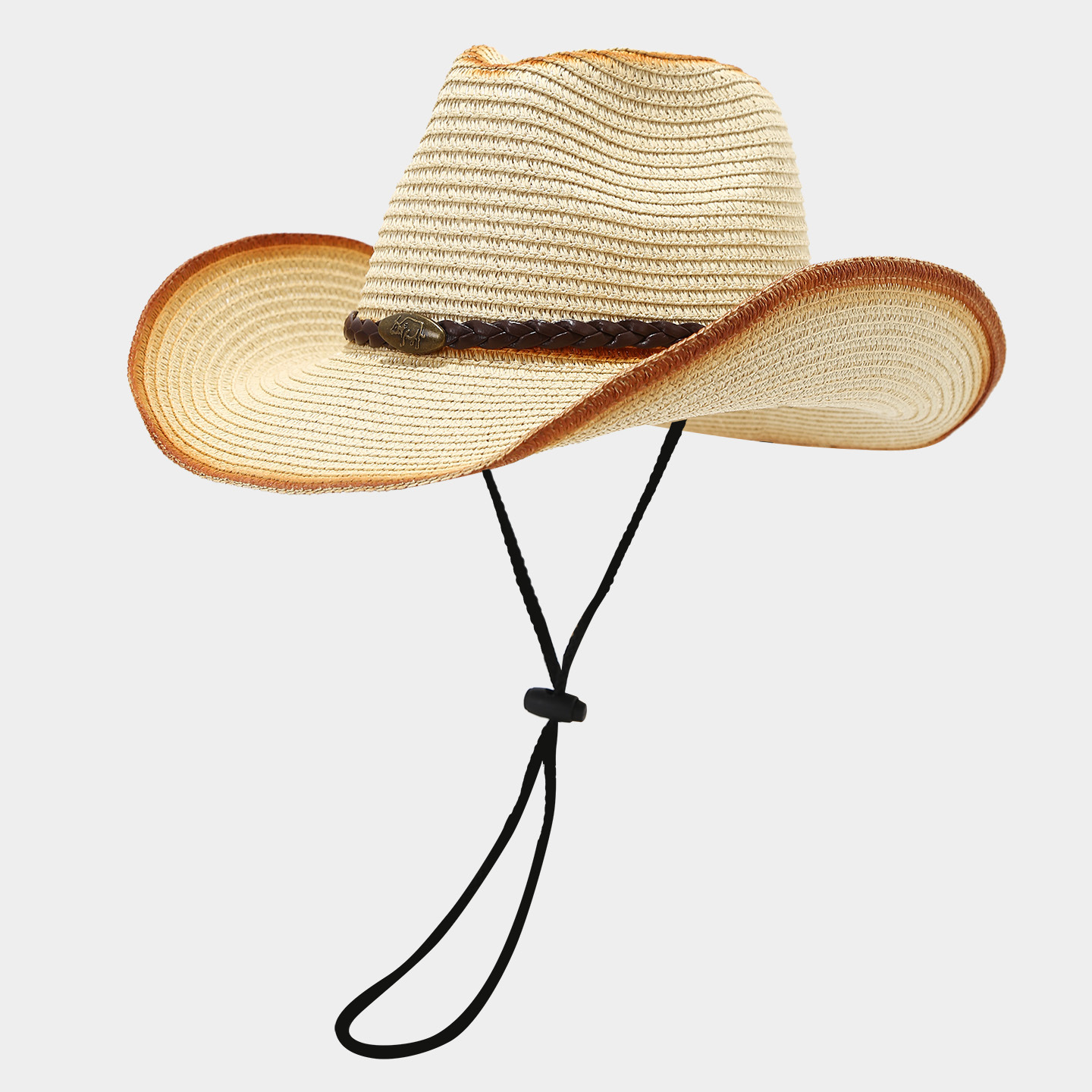 Primavera y verano nuevo ala al aire libre que forma el sombrero grande del sol de los hombres y las mujeres de mezclilla occidental estilo paja sombrero pescador sombrero image 18