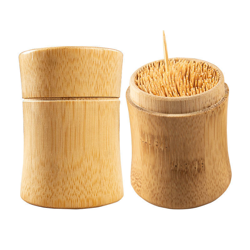 牙签盒批发牙签筒家用款木饭店餐厅商用轻奢创意竹罐子一件代发|ru