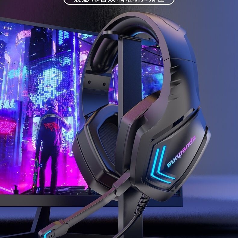 X6 Wired Headphones for Gaming, Head-Mounted, Luminous, Low-Latency Gaming Headset, Wired Headset for Mobile Phones