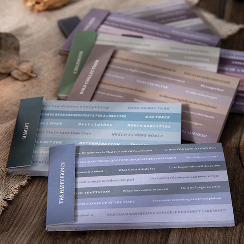 Strange Land Sticker Book English Library Series Vintage Text Notebook DIY Material Stickers 20 pieces in 8 styles