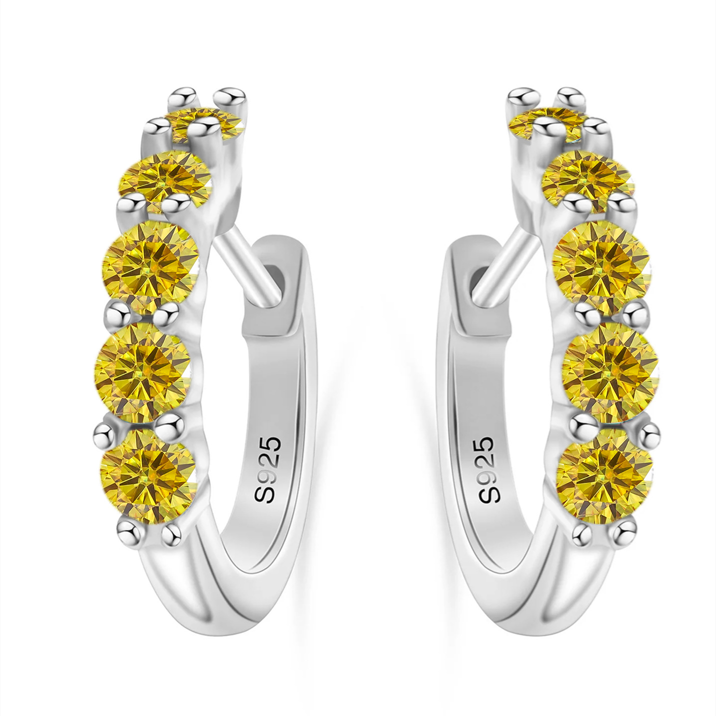 Transfronterizo s925 pendientes de plata esterlina 1 / 2 quilates mono diamante 3mm pendientes de diamante de color D pendientes de diamante de diamante