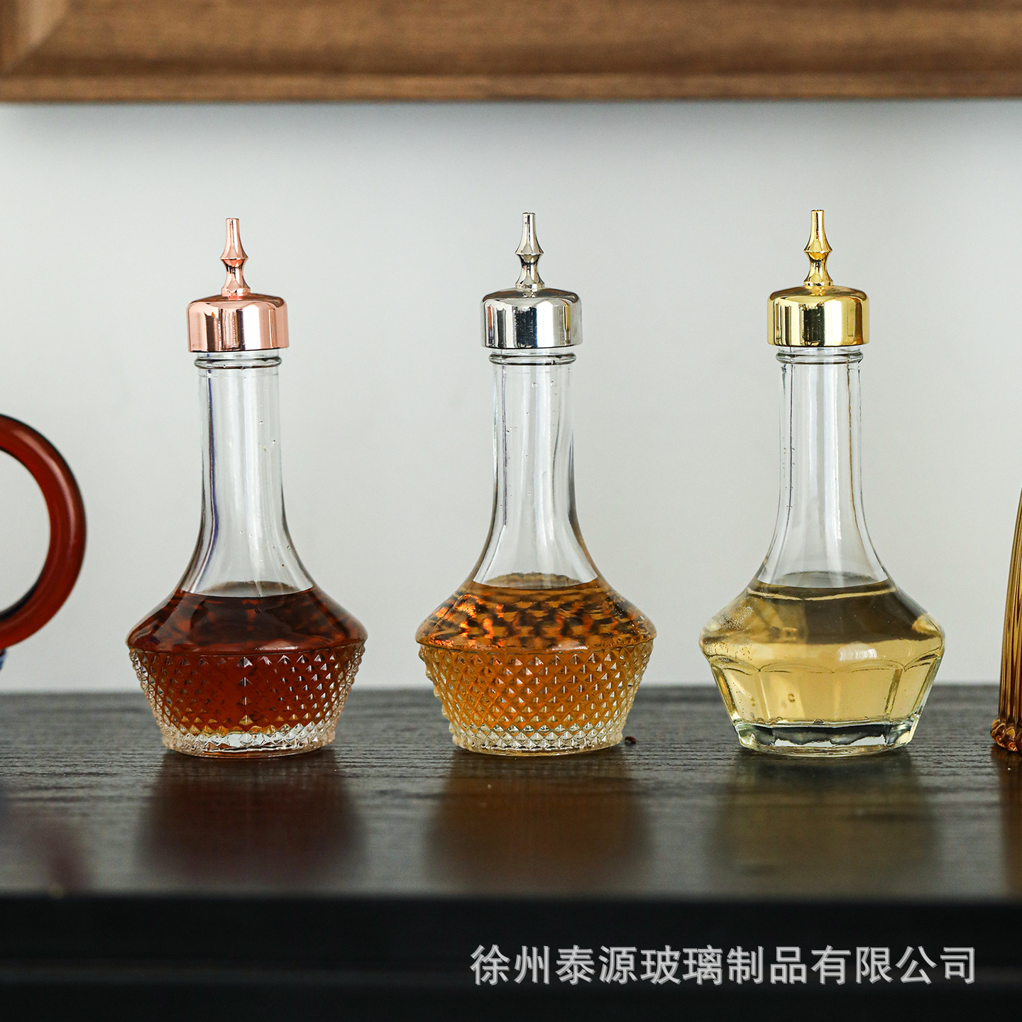 日式50ml透明玻璃瓶子苦精瓶酒吧调酒液体调味料分配器带油嘴批发
