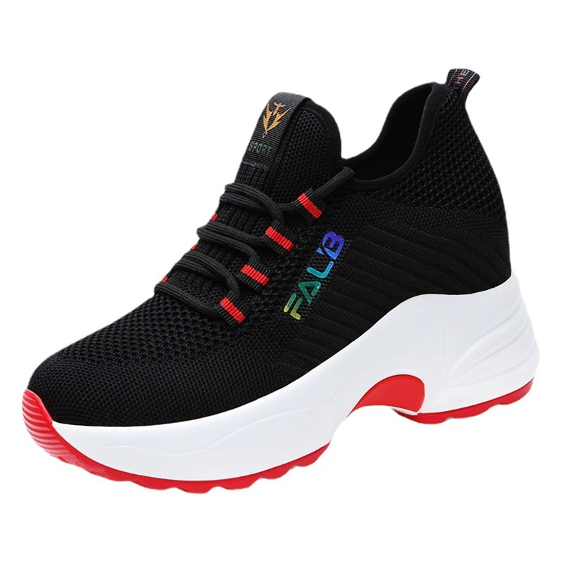 Дропшиппинг, женская спортивная обувь, женская весенняя обувь 2021, тканая повседневная обувь на толстой подошве с увеличенной высотой, женская обувь на мягкой подошве, трансграничная