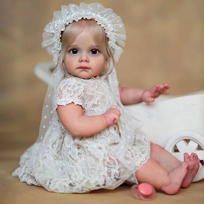 Muñeca Reborn de Simulación Niña de Vinilo Pintado en 3D a Mano para Niños