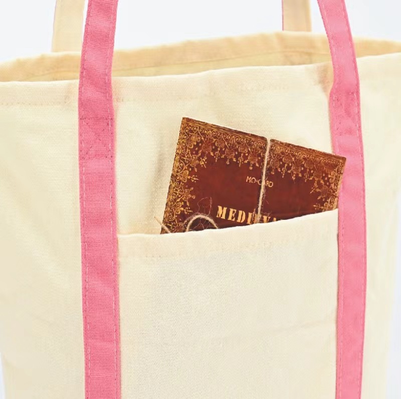 Bolsas de lona personalizadas con un toque de alta gama, logotipo impreso en color para publicidad, bolsas de compras de gran capacidad, coloridas, de algodón.