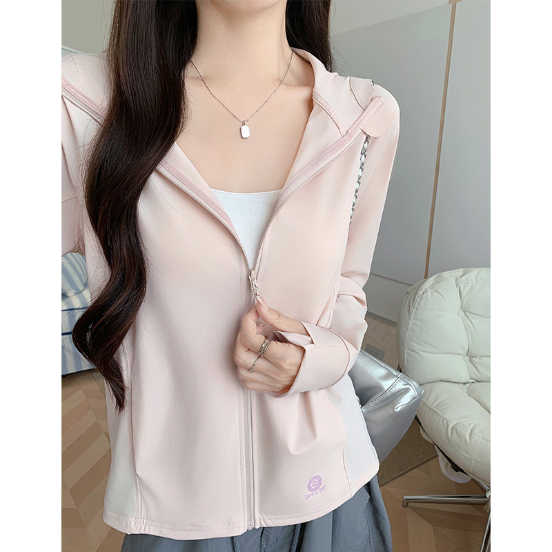 2695 Summer Cool Sun Protection Clothing for Women, Outdoor Breathable Hooded Anti-Uv Casual Jacket, Fashionable and Versatile Top