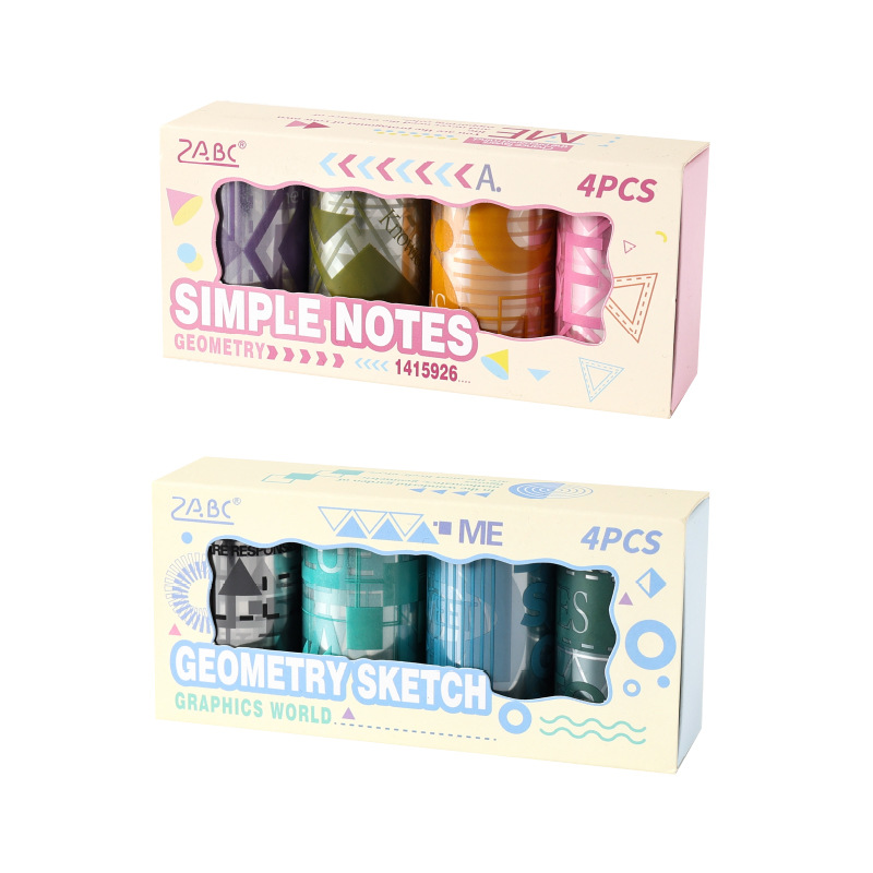 Geometría Yingmeng Cinta de pet transparente a prueba de agua Juego de cajas Pegatinas de diario de bricolaje Cinta simple transfronteriza en inglés