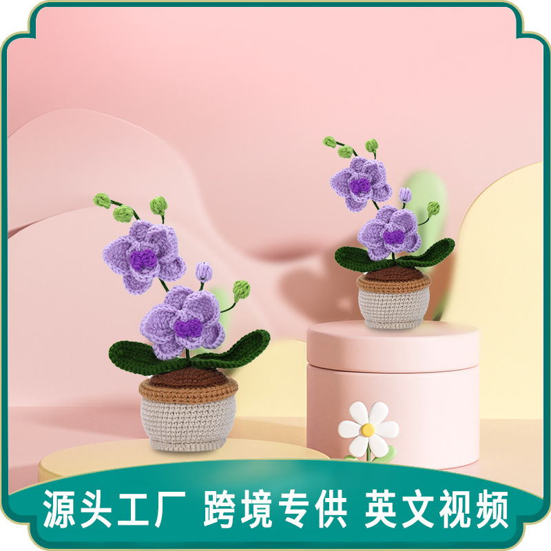 新款DIY七蝴蝶蓝植物工具包套装钩针编织动物毛线玩具材料包