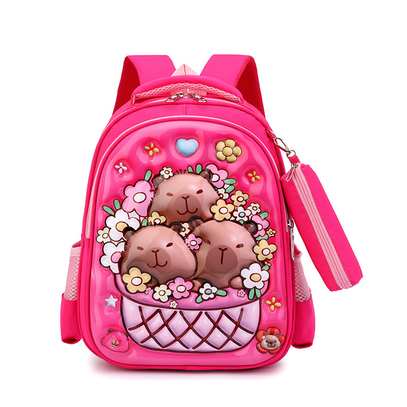 外国貿易の新しいカピバラカ通の子供のリュックサックのペンの袋の2つのセットの超軽い生地の小学生のカバン|undefined