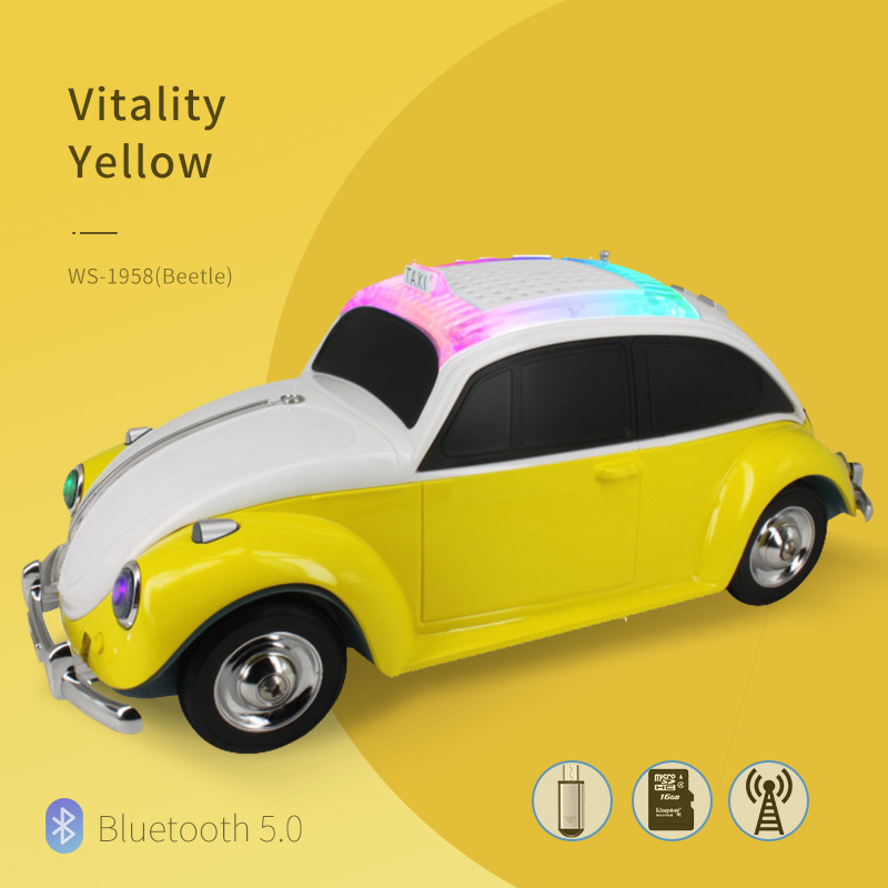comercio exterior regalos transfronterizos graves escarabajos modelo de coche sonido bluetooth hogar multi-modo de reproducción altavoces juguetes
